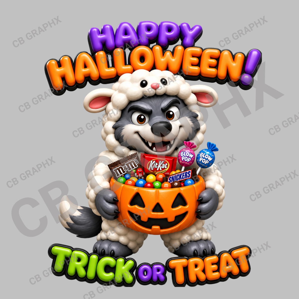 Custom Ready To Press DTF Too Trick or Treat Transfer