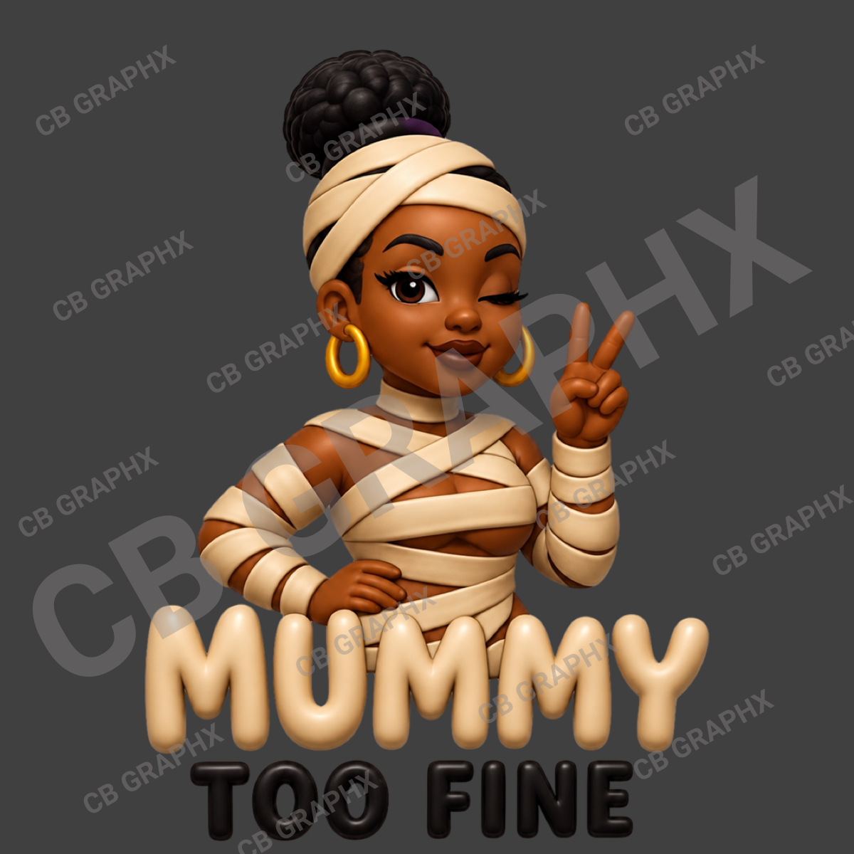 Custom Ready To Press DTF Mummy Transfer
