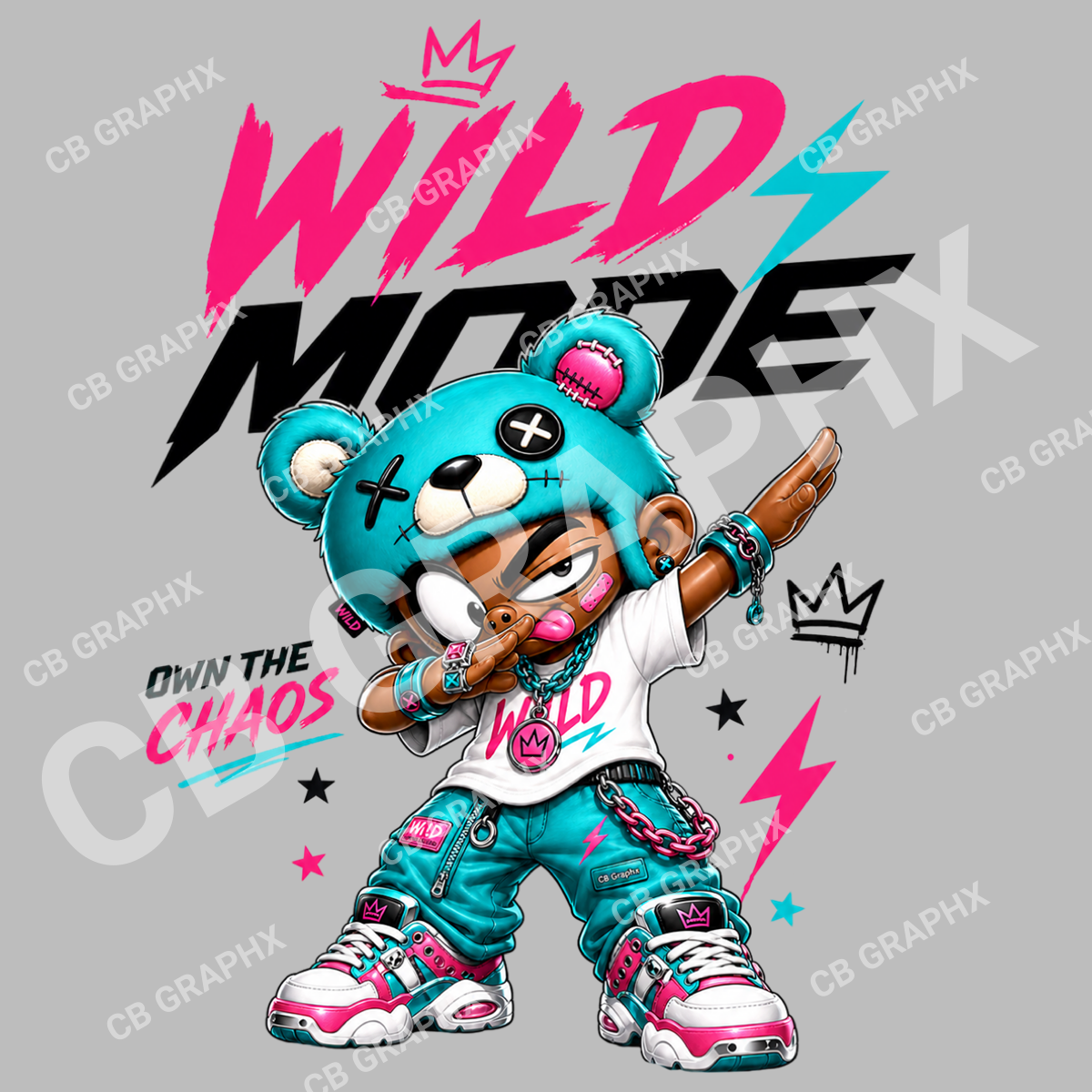 Custom Ready To Press DTF Wild Mode Transfer