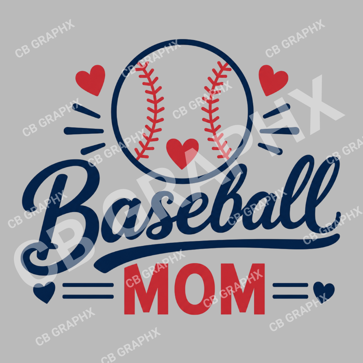 Custom Ready To Press DTF Baseball Mom Transfer