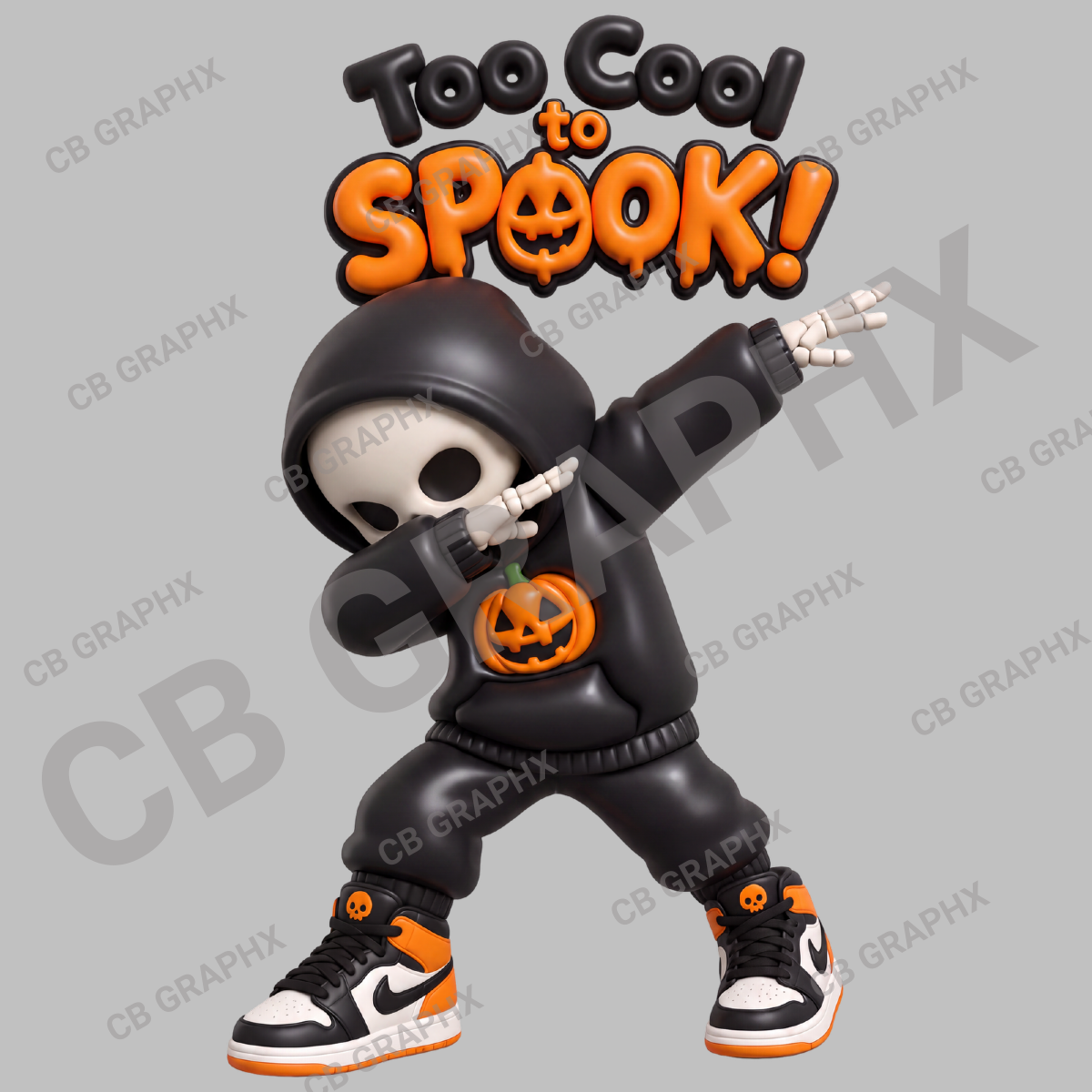 Custom Ready To Press DTF Too Cool To Spook Transfer