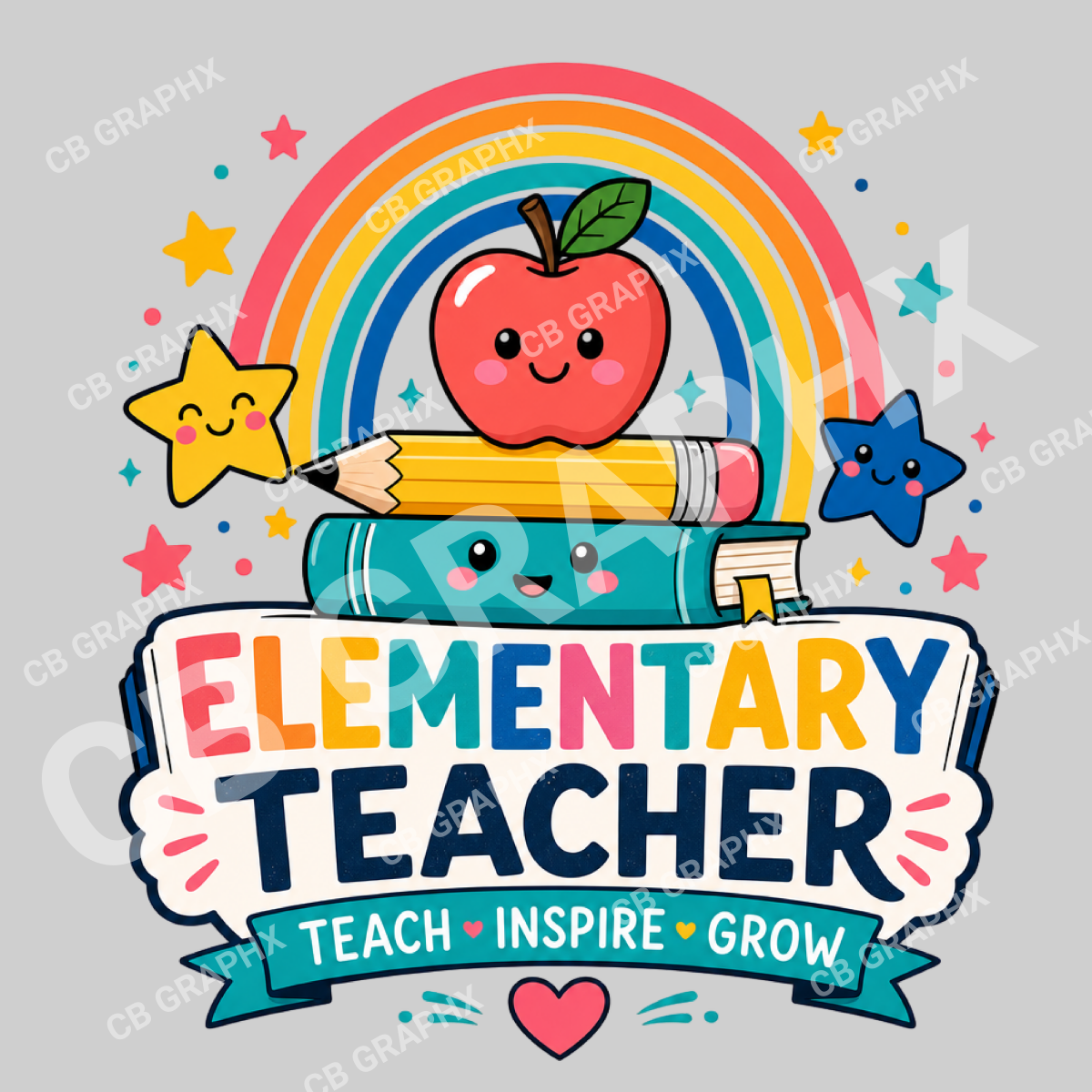 Custom Ready To Press DTF Teach, Inspire, Grow Transfer