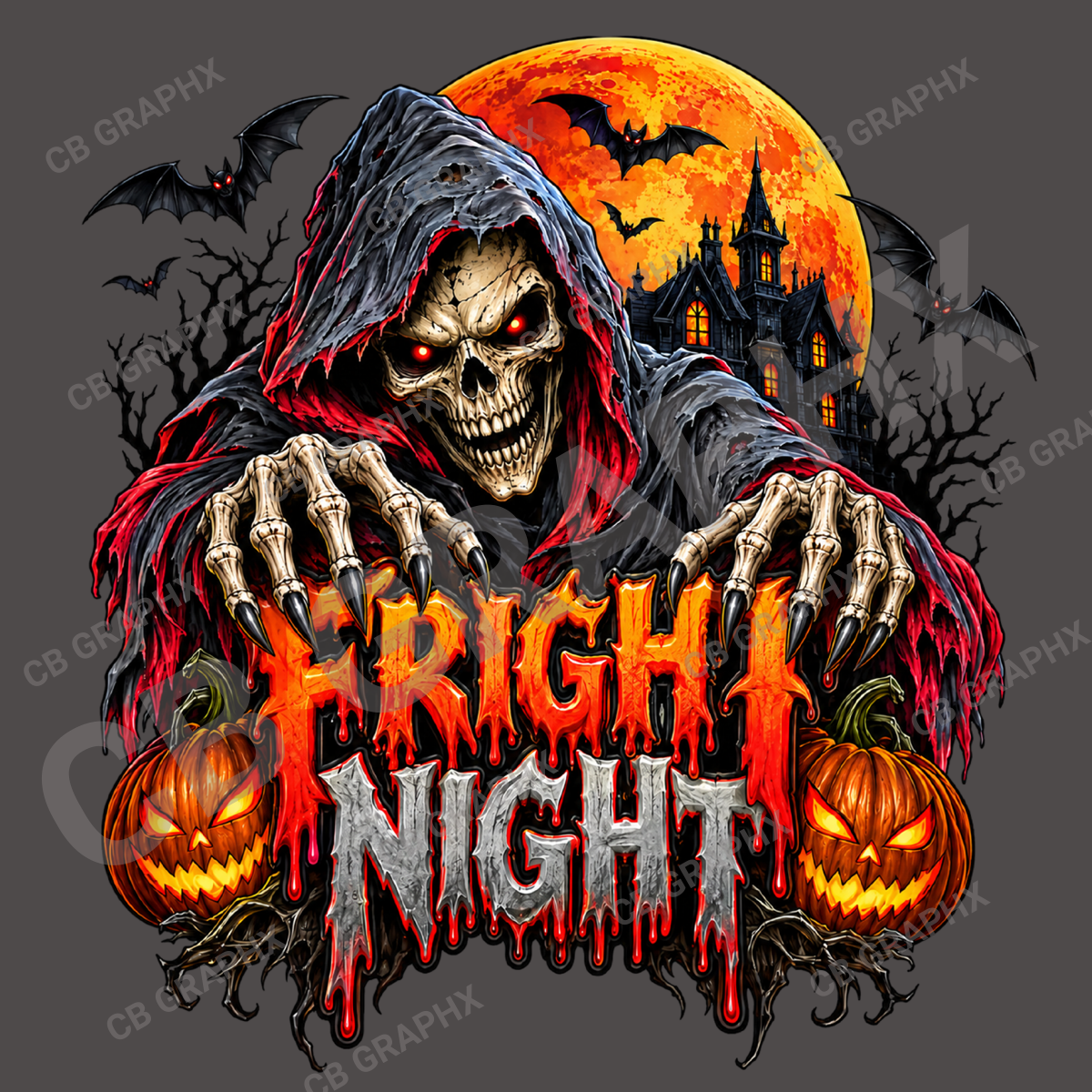 Custom Ready To Press DTF Fright Night Transfer