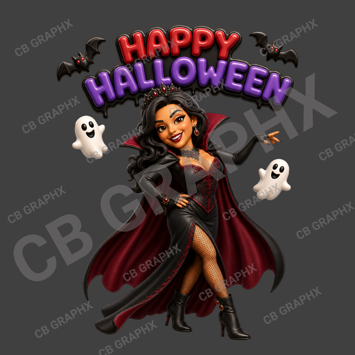 Custom Ready To Press DTF Halloween Vampire Transfer