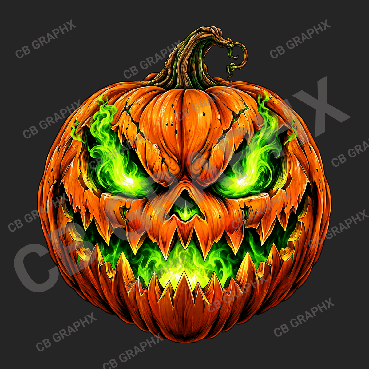 Custom Ready To Press DTF Jack-O-Lantern Transfer