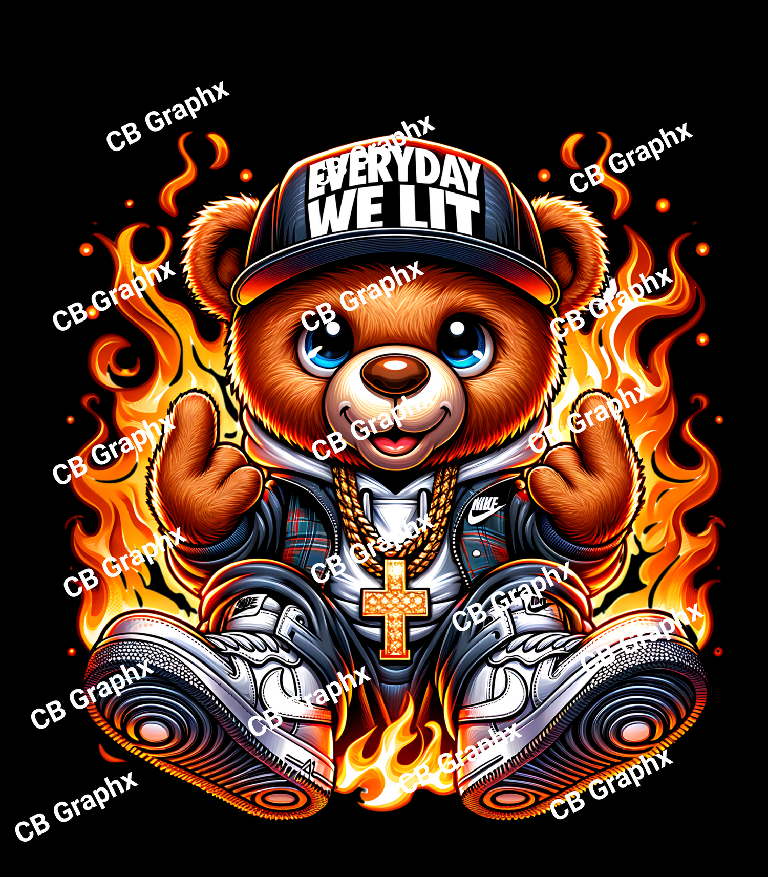 DTF Everyday We Lit Teddy Bear