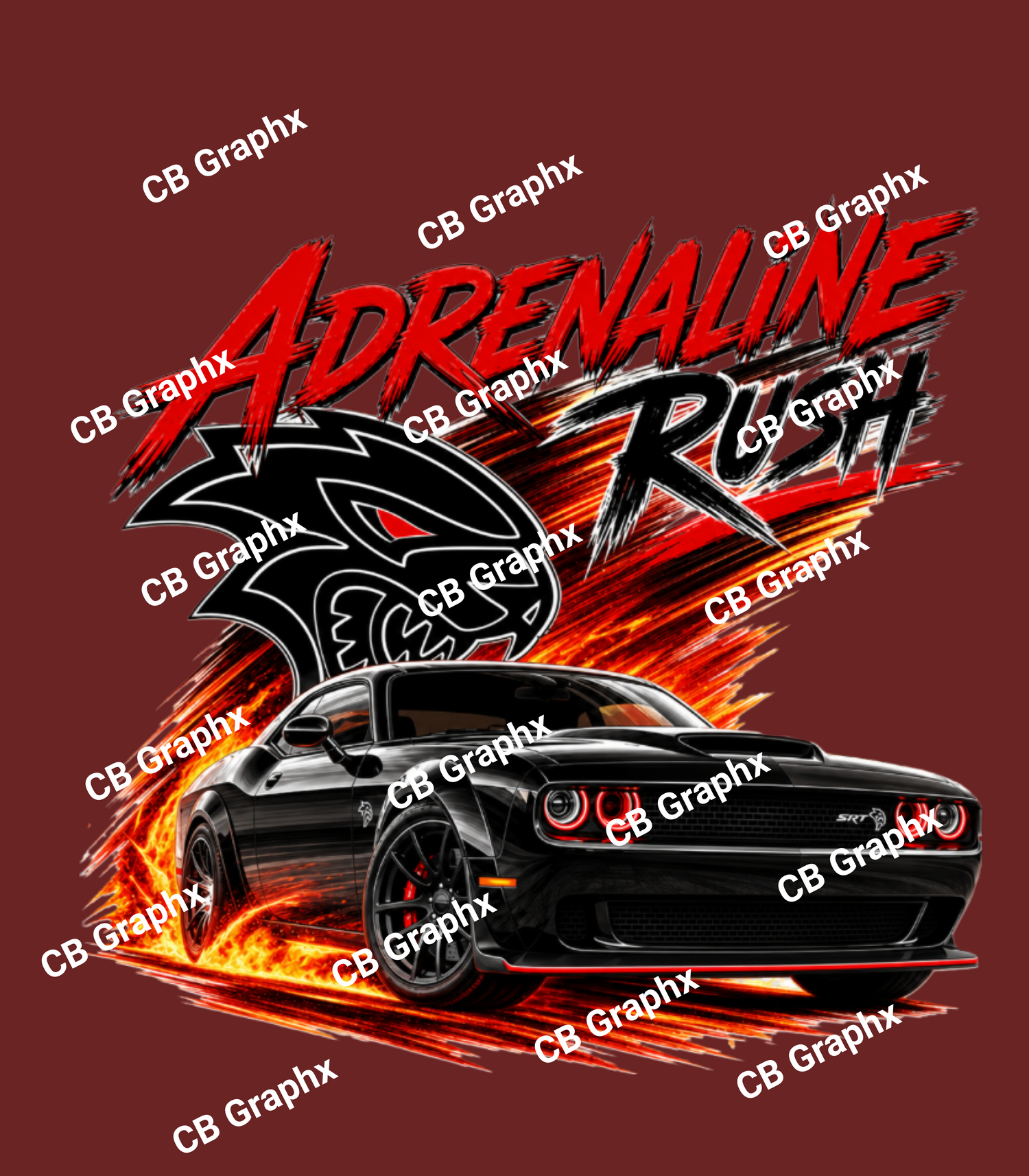 Custom Ready To Press DTF Hellcat Transfer