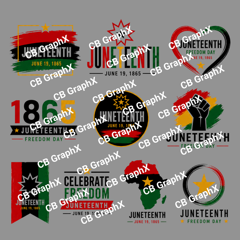 10 Juneteenth Celebration Designs (Digital Download)