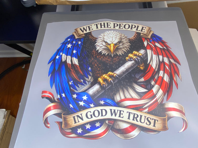 Custom Ready To Press DTF United States of America Flag & Eagle Transfer