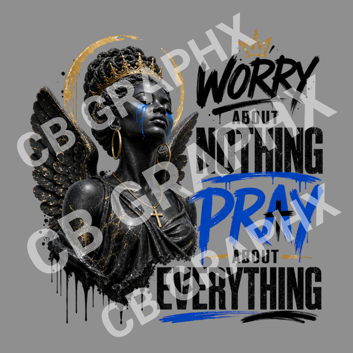 Custom Ready To Press DTF Crying Angel Transfer