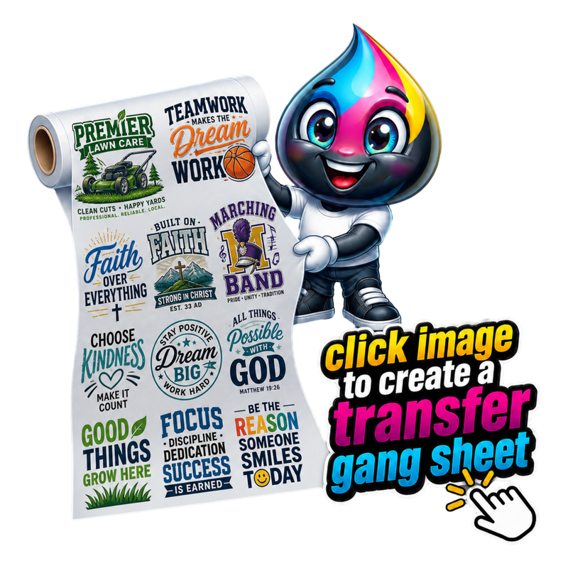 Create A DTF Transfer Gang Sheet (Upload Your Designs)