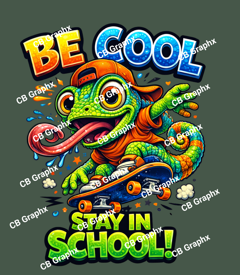 Custom Ready To Press DTF Be Cool Stay In School Transfer