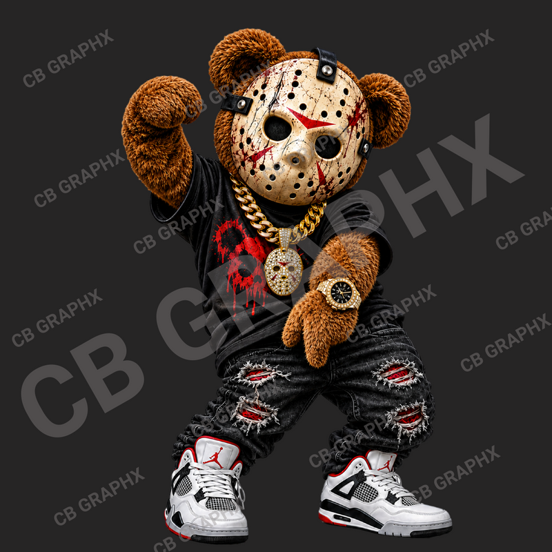 Custom Ready To Press DTF Horror Bear Transfer