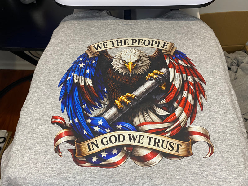 Custom Ready To Press DTF United States of America Flag & Eagle Transfer