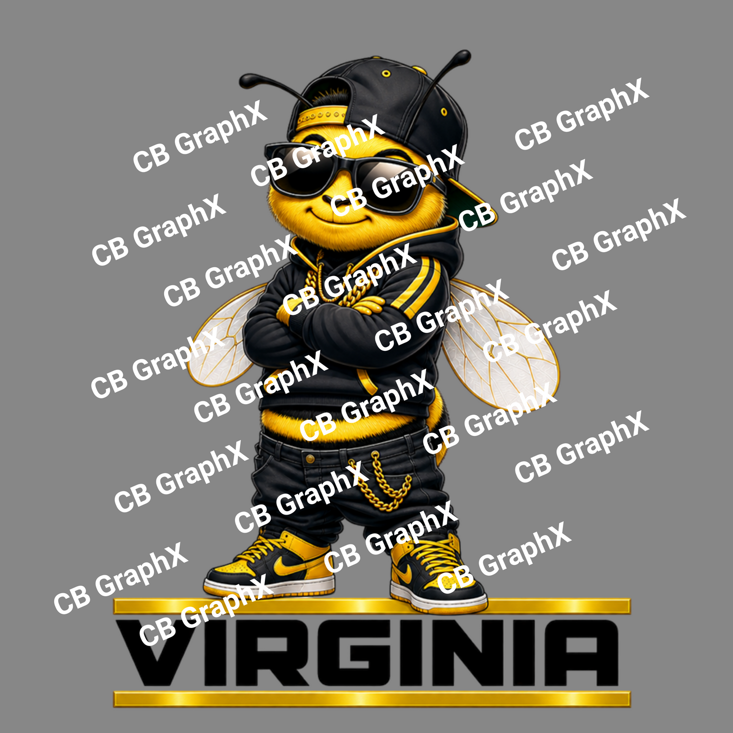 Custom DTF Transfer - Virginia Bee Design Ready To Press