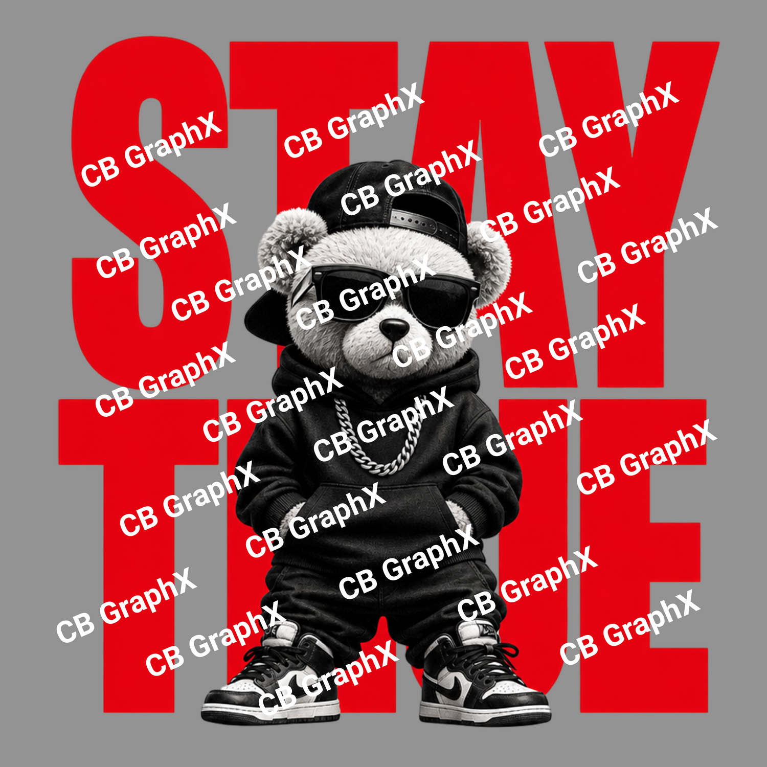 Custom Ready To Press DTF Stay True Teddy Bear Transfer