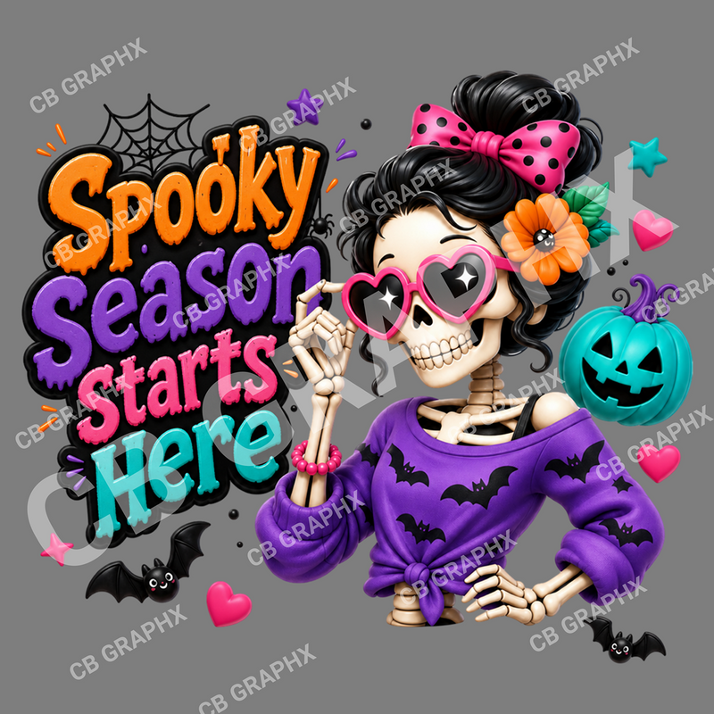 Custom Ready To Press DTF Spooky Season Transfer
