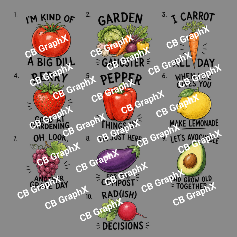 10 Gardening Designs (Digital Download)