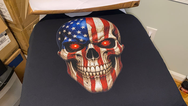 Custom Ready To Press DTF American Skull Head 2 Transfer