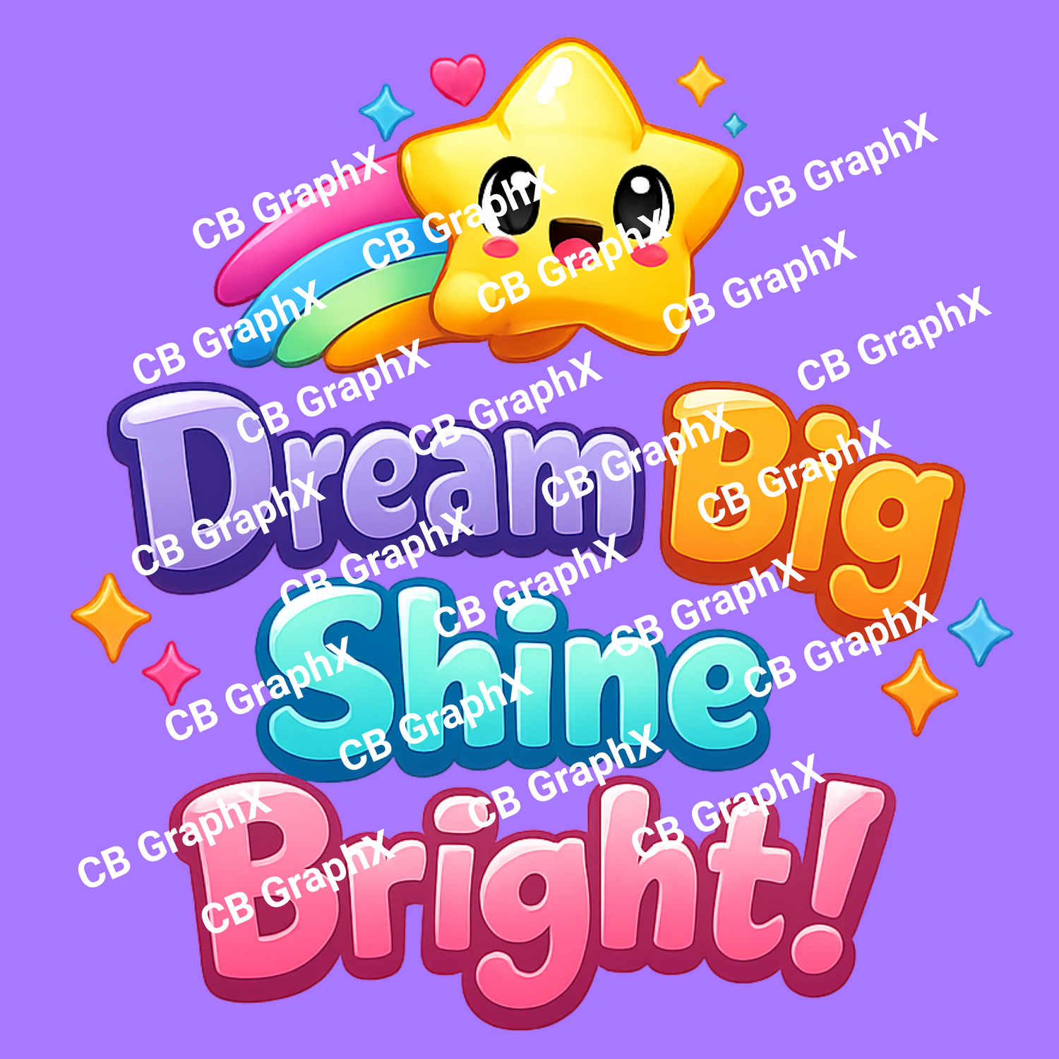 Custom Ready To Press DTF Dream Big Design Transfer