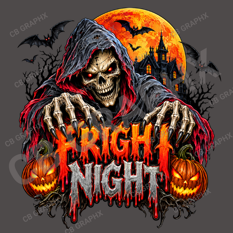 Custom Ready To Press DTF Fright Night Transfer