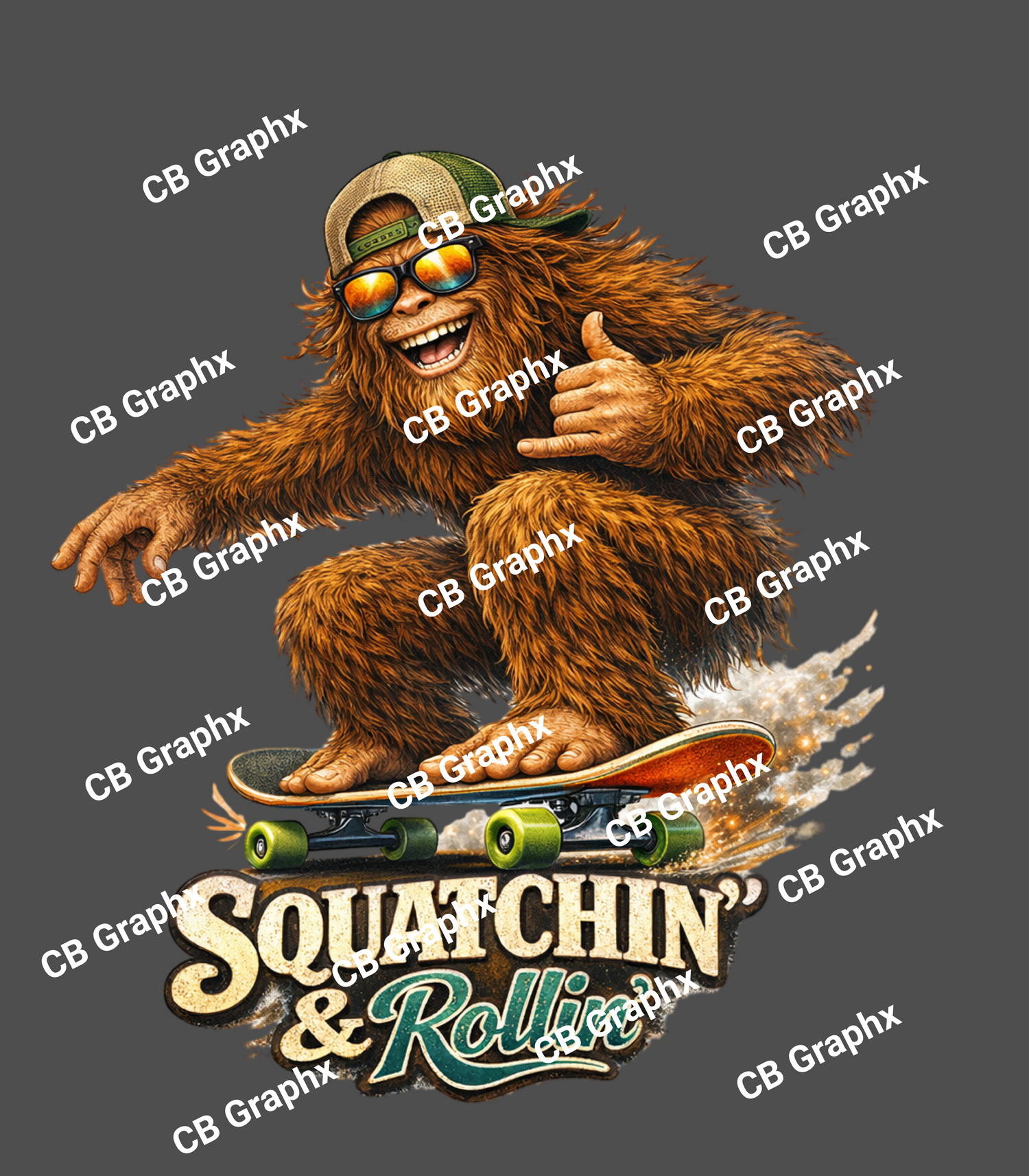 Custom Ready To Press DTF Sasquatch Transfer