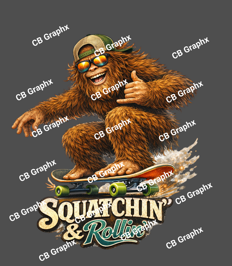 Custom Ready To Press DTF Sasquatch Transfer