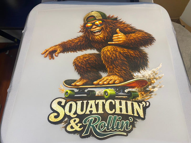 Custom Ready To Press DTF Sasquatch Transfer