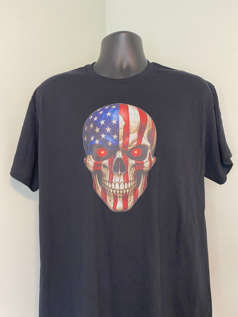Custom Ready To Press DTF American Skull Head 2 Transfer