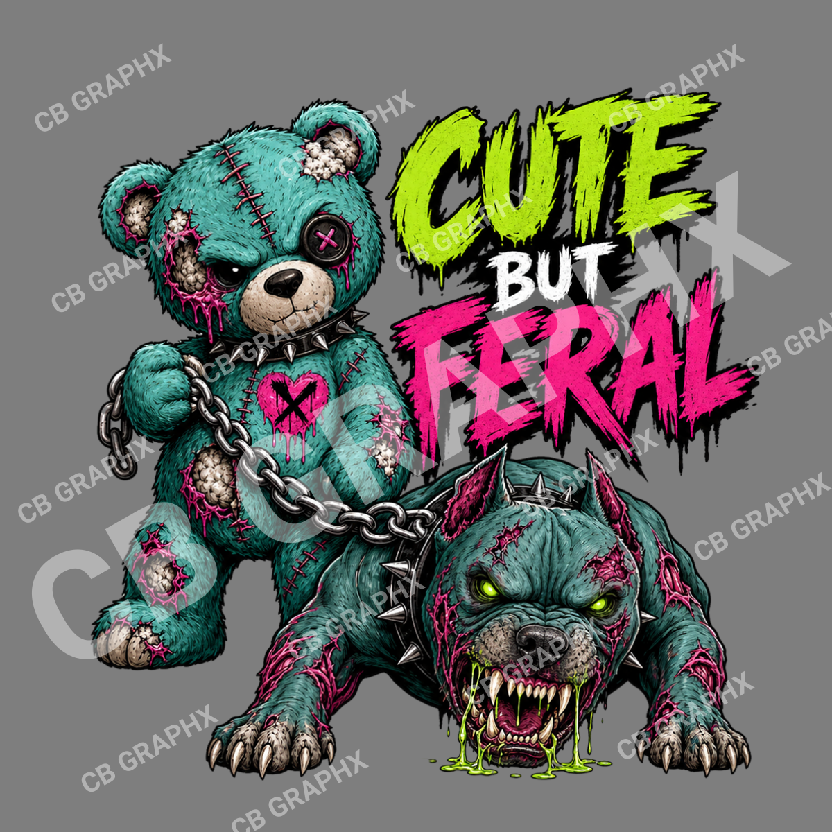 Custom Ready To Press DTF Cute But Feral Transfer