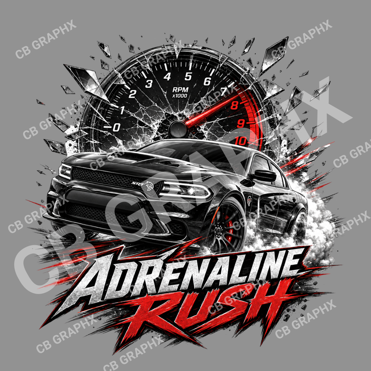 Custom Ready To Press DTF Adrenaline Rush Transfer