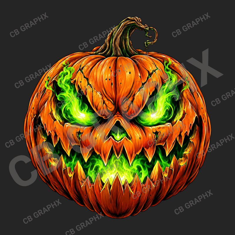 Custom Ready To Press DTF Jack-O-Lantern Transfer
