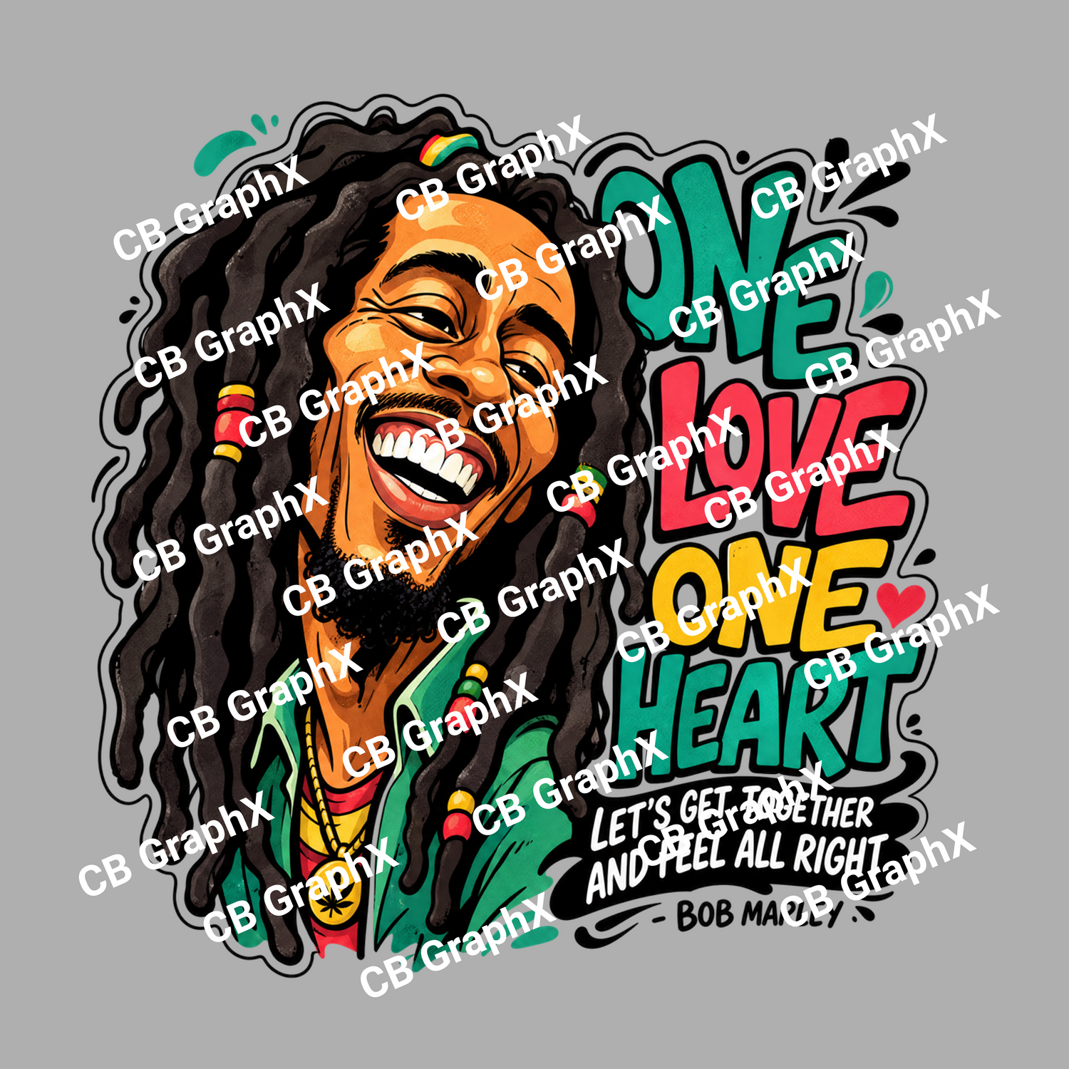 Custom Ready To Press DTF Bob Marley Transfer
