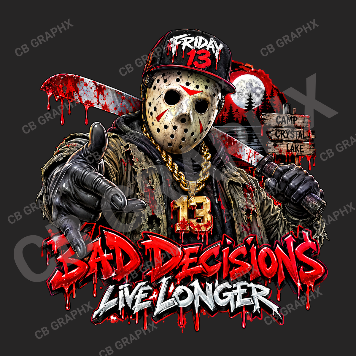 Custom Ready To Press DTF Friday 13th Transfer