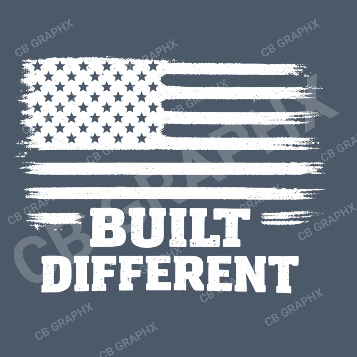 Custom Ready To Press DTF Distressed American Flag White Transfer