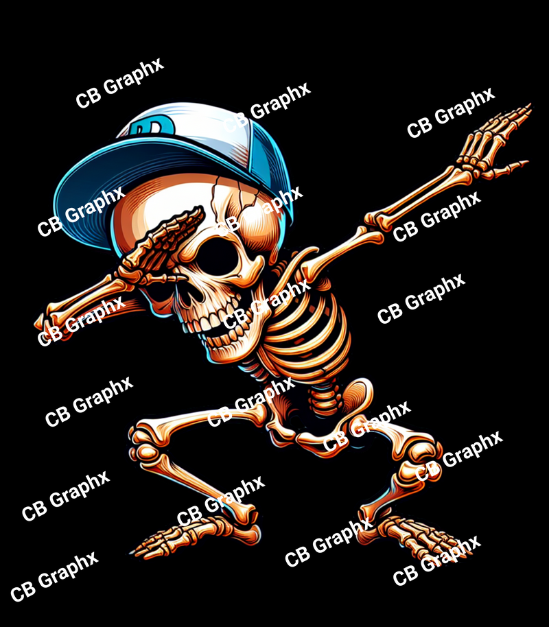 Custom Ready To Press DTF Skeleton Transfer