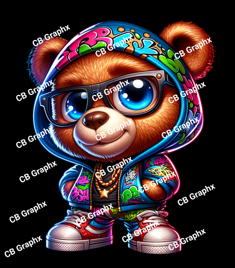DTF Hiphop Hoodie Bear