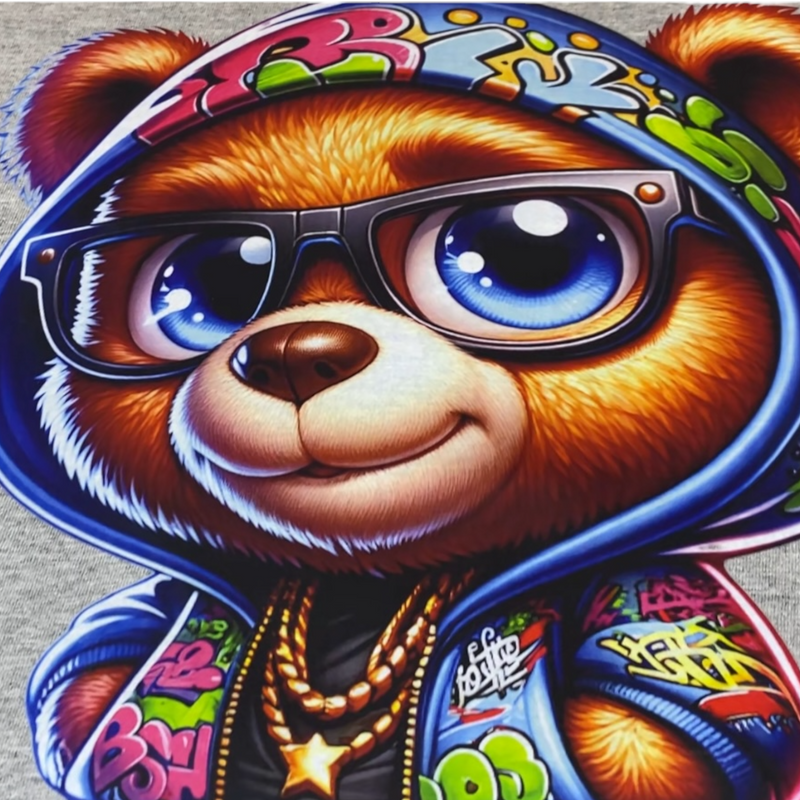 DTF Hiphop Hoodie Bear