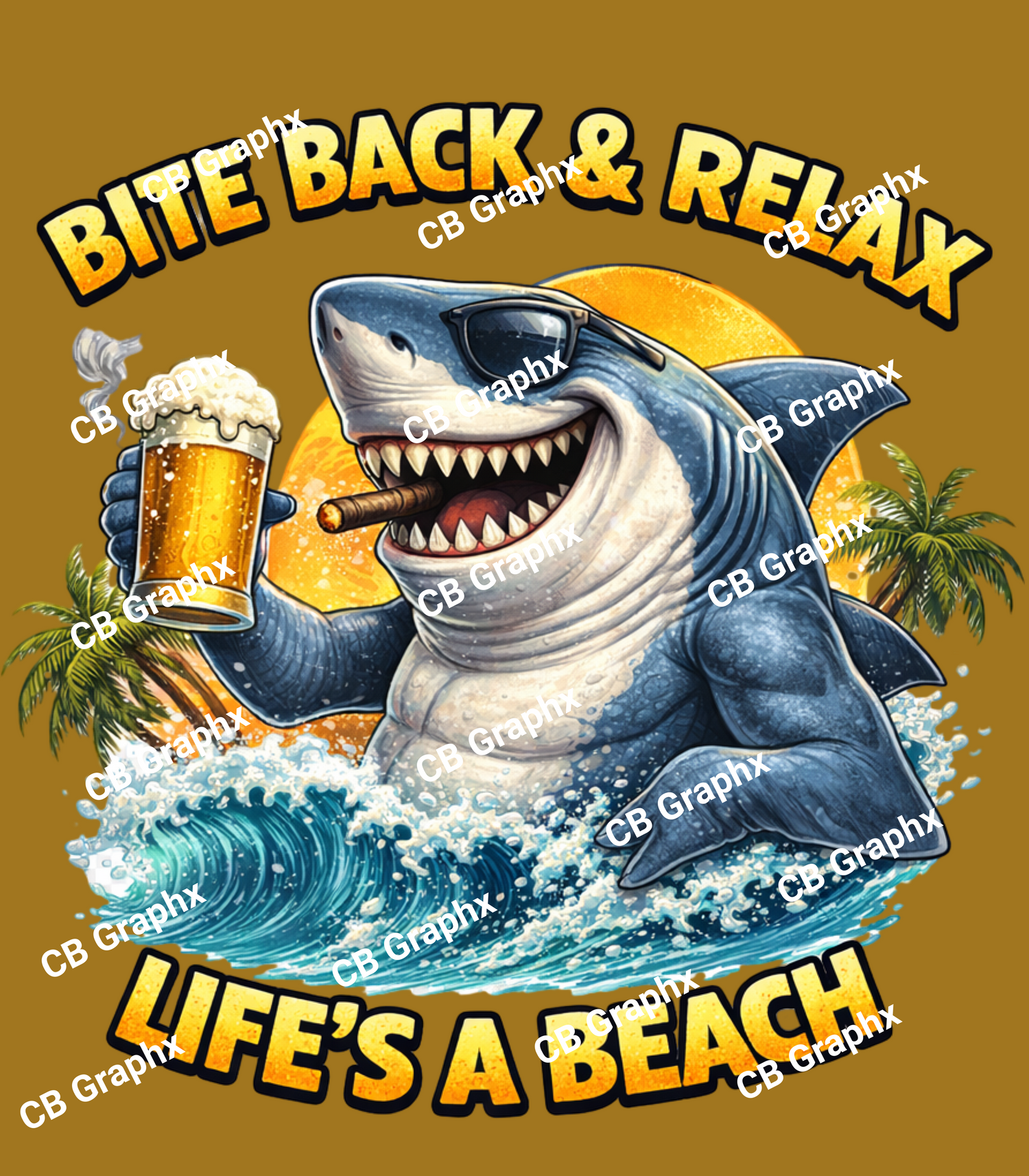 Custom Ready To Press DTF Life’s A Beach 2 Transfer