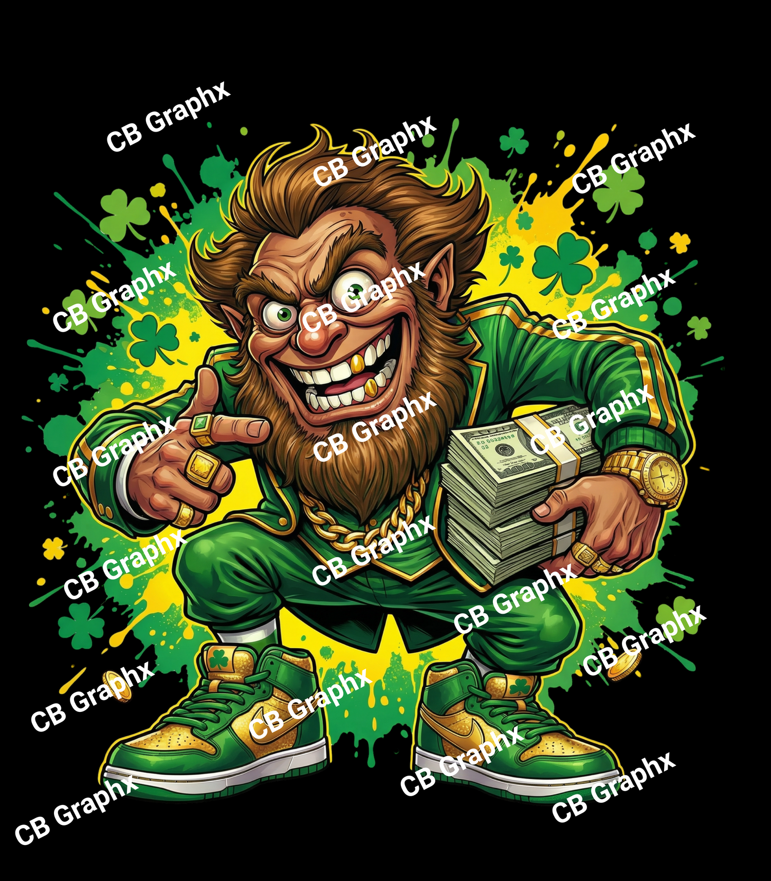Custom Ready To Press DTF Leprechaun Transfer