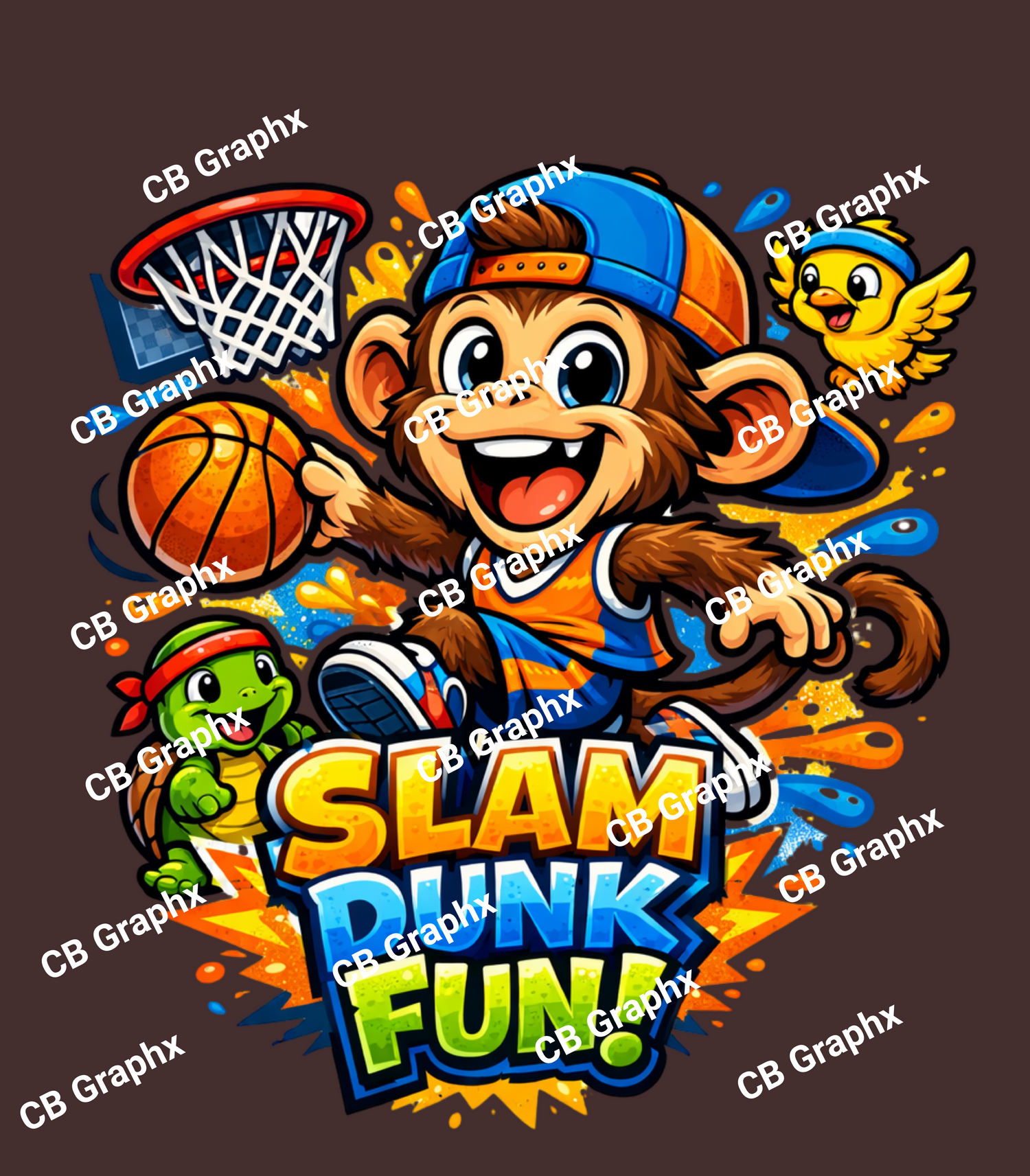 Custom Ready To Press DTF Kids Basketball Transfer