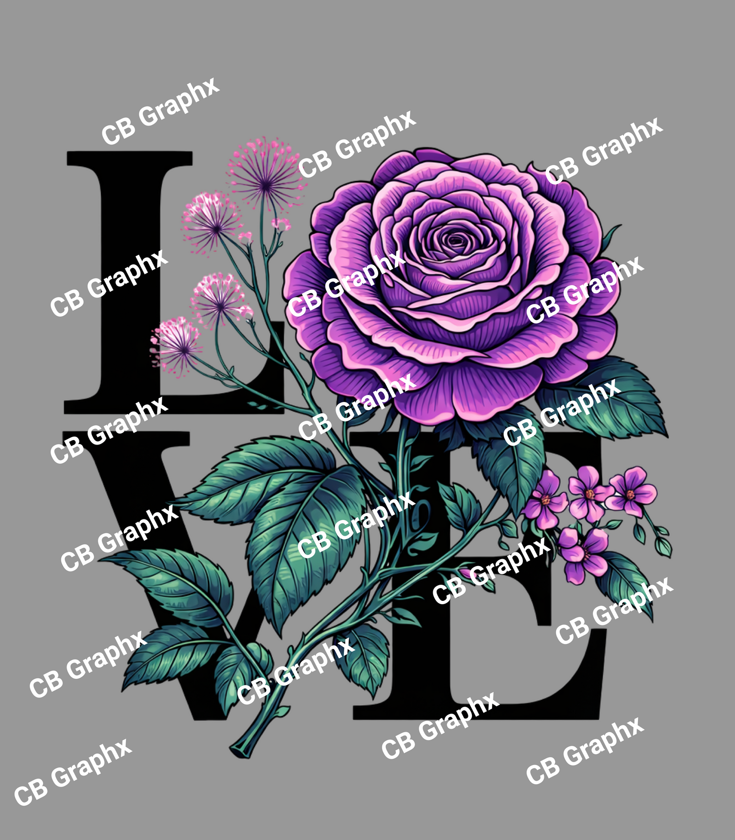 Custom Ready To Press DTF Love Transfer