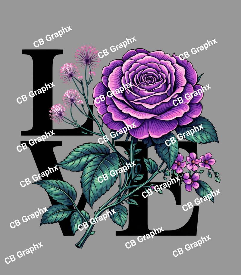 Custom Ready To Press DTF Love Transfer